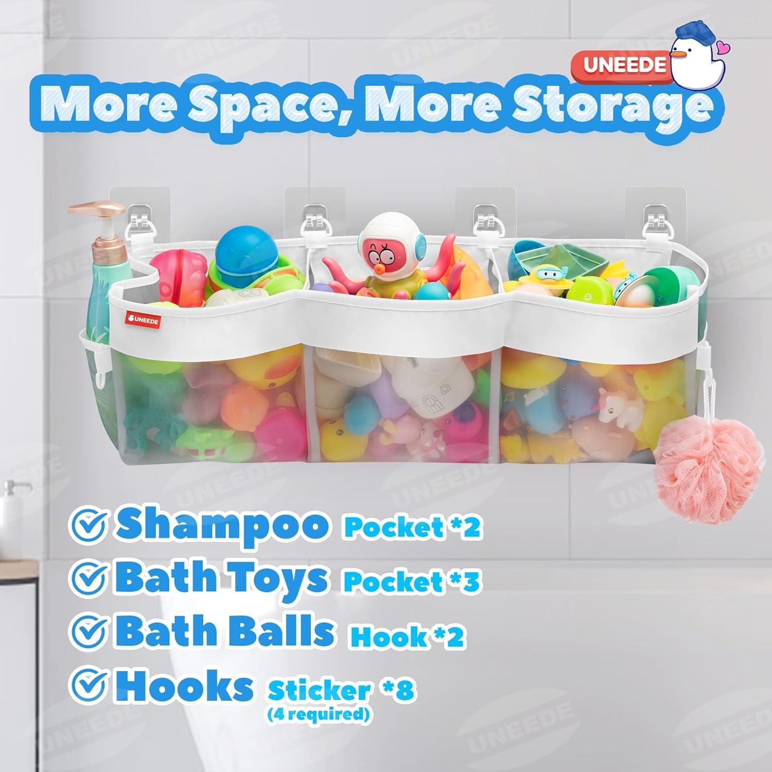 Organizador de Juguetes de Baño UNEEDE 18.79L 3 Compartimentos Gris