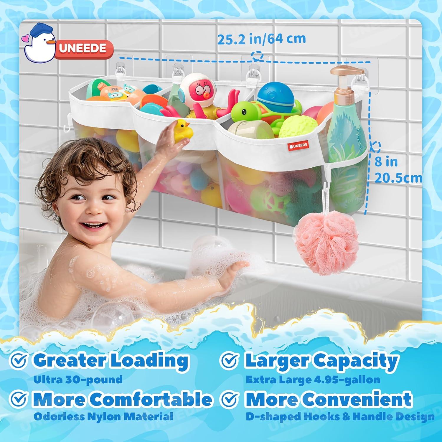 Organizador de Juguetes de Baño UNEEDE 18.79L 3 Compartimentos Gris