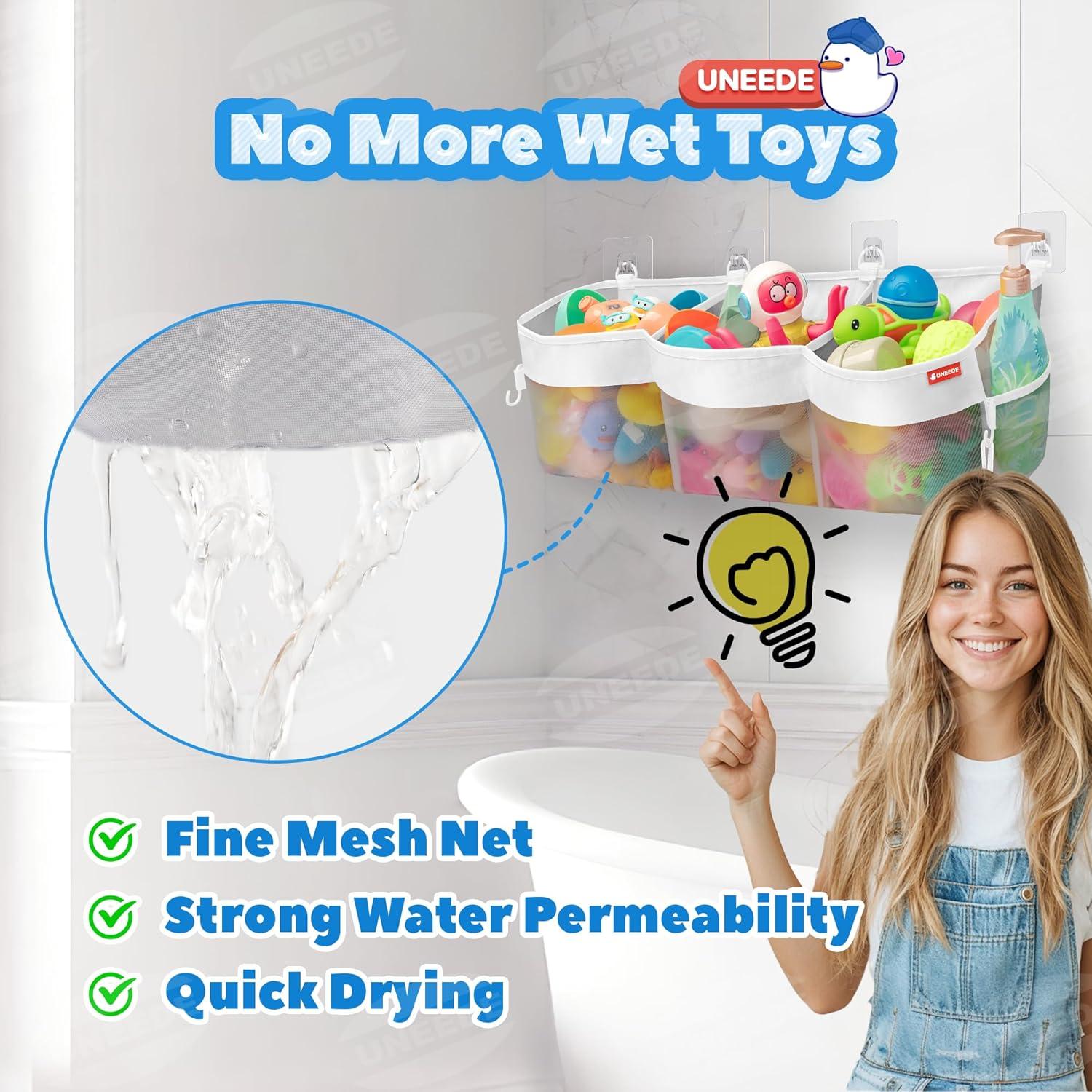 Organizador de Juguetes de Baño UNEEDE 18.79L 3 Compartimentos Gris