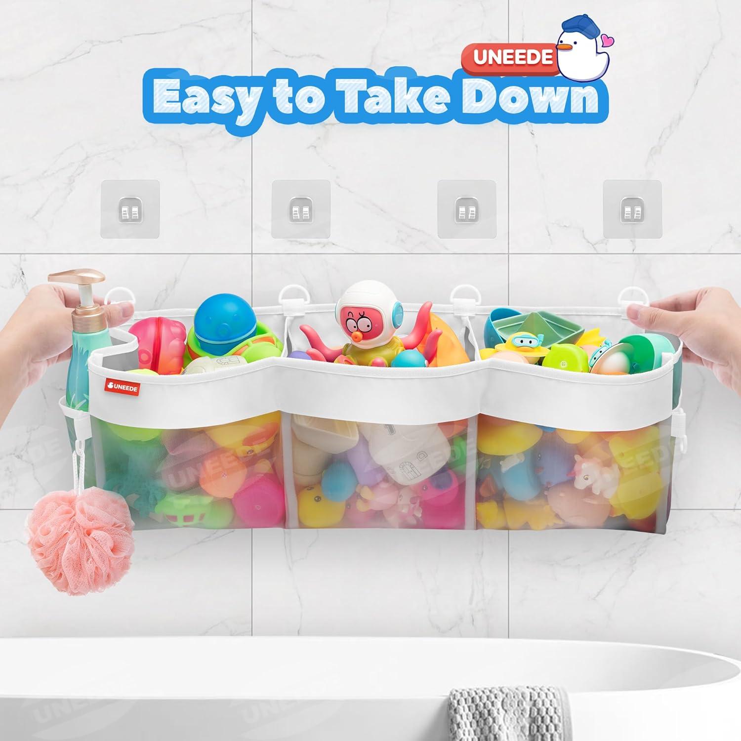 Organizador de Juguetes de Baño UNEEDE 18.79L 3 Compartimentos Gris