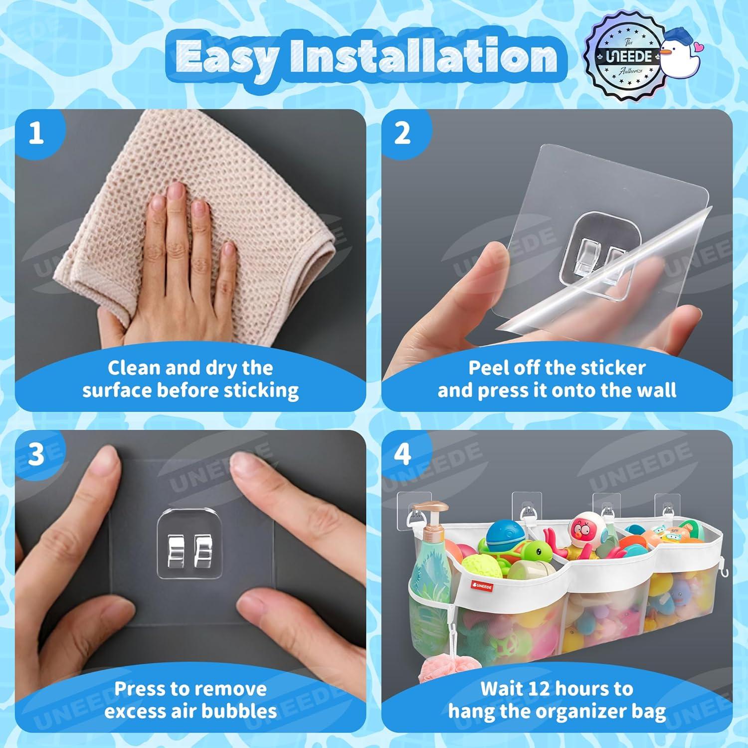 Organizador de Juguetes de Baño UNEEDE 18.79L 3 Compartimentos Gris