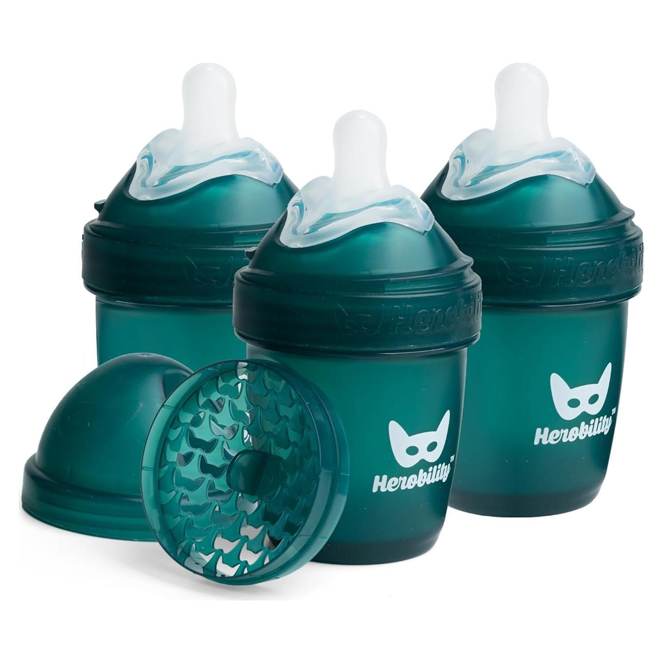 Botellas para Bebés Herobility Doble Anti-Cólico 140 ml - Paquete de 3