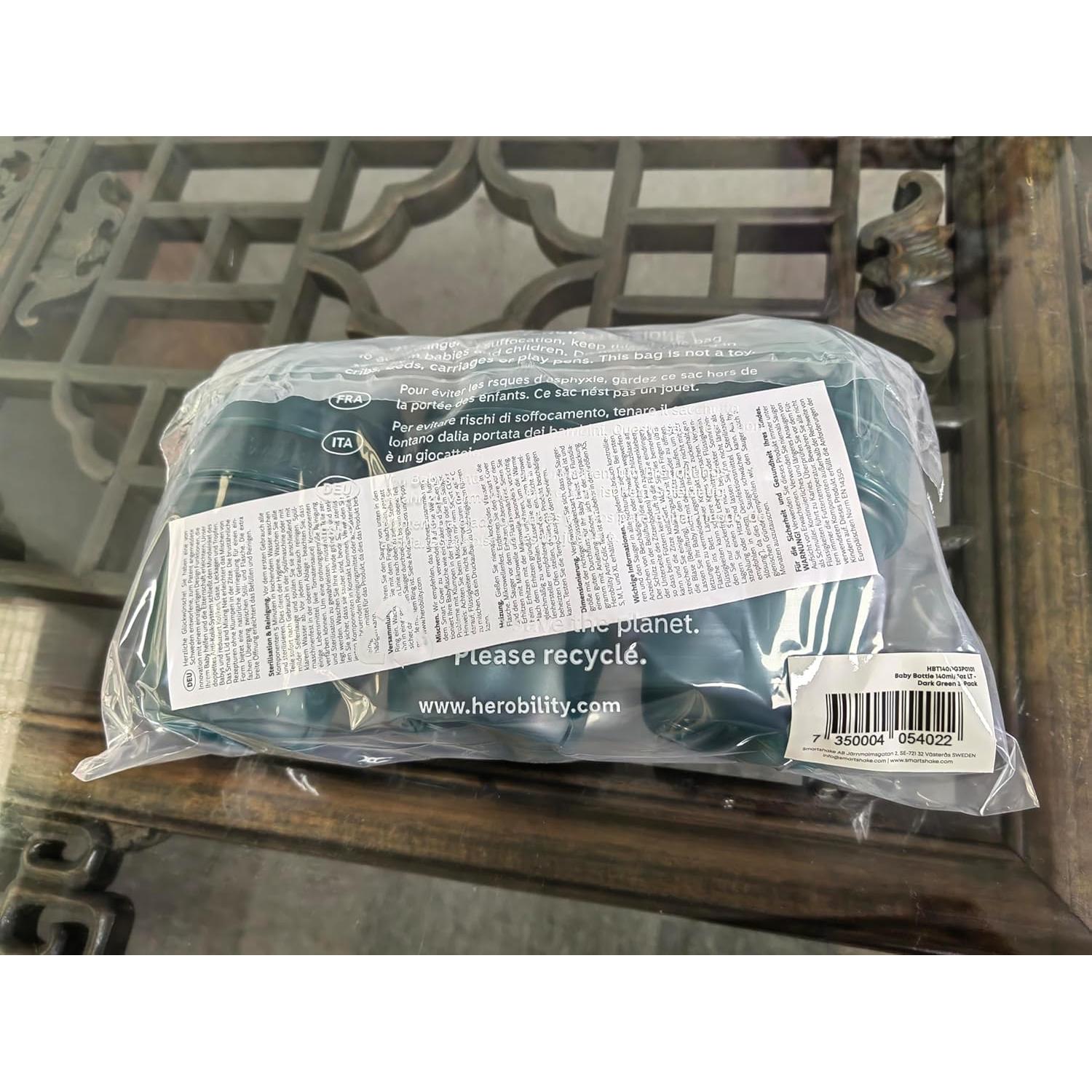 Botellas para Bebés Herobility Doble Anti-Cólico 140 ml - Paquete de 3