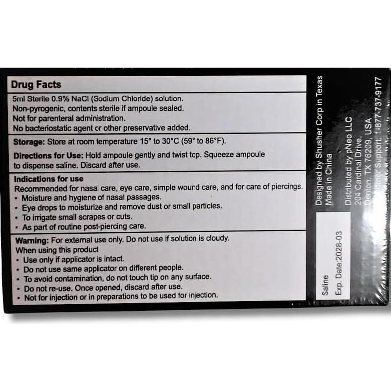 Ampollas Salinas Shusher Care 20x5ml - Solución Isotónica