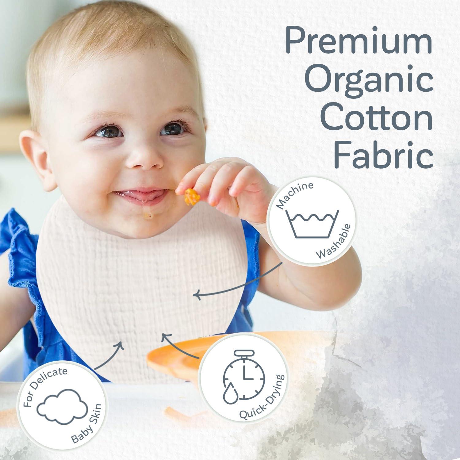 Baberos de Muselina KiddyCare para Bebés 0-6 Meses - Pack 4