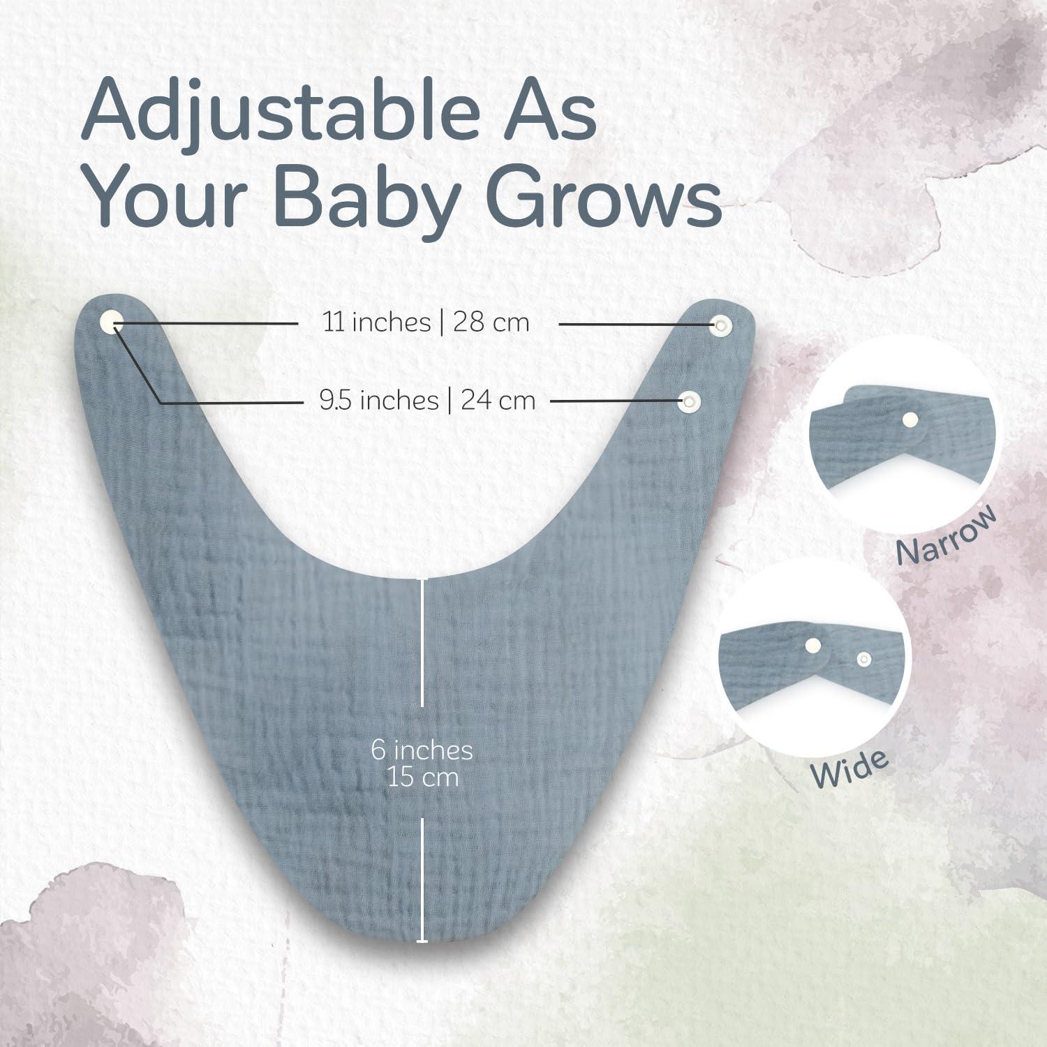 Baberos de Muselina KiddyCare para Bebés 0-6 Meses - Pack 4