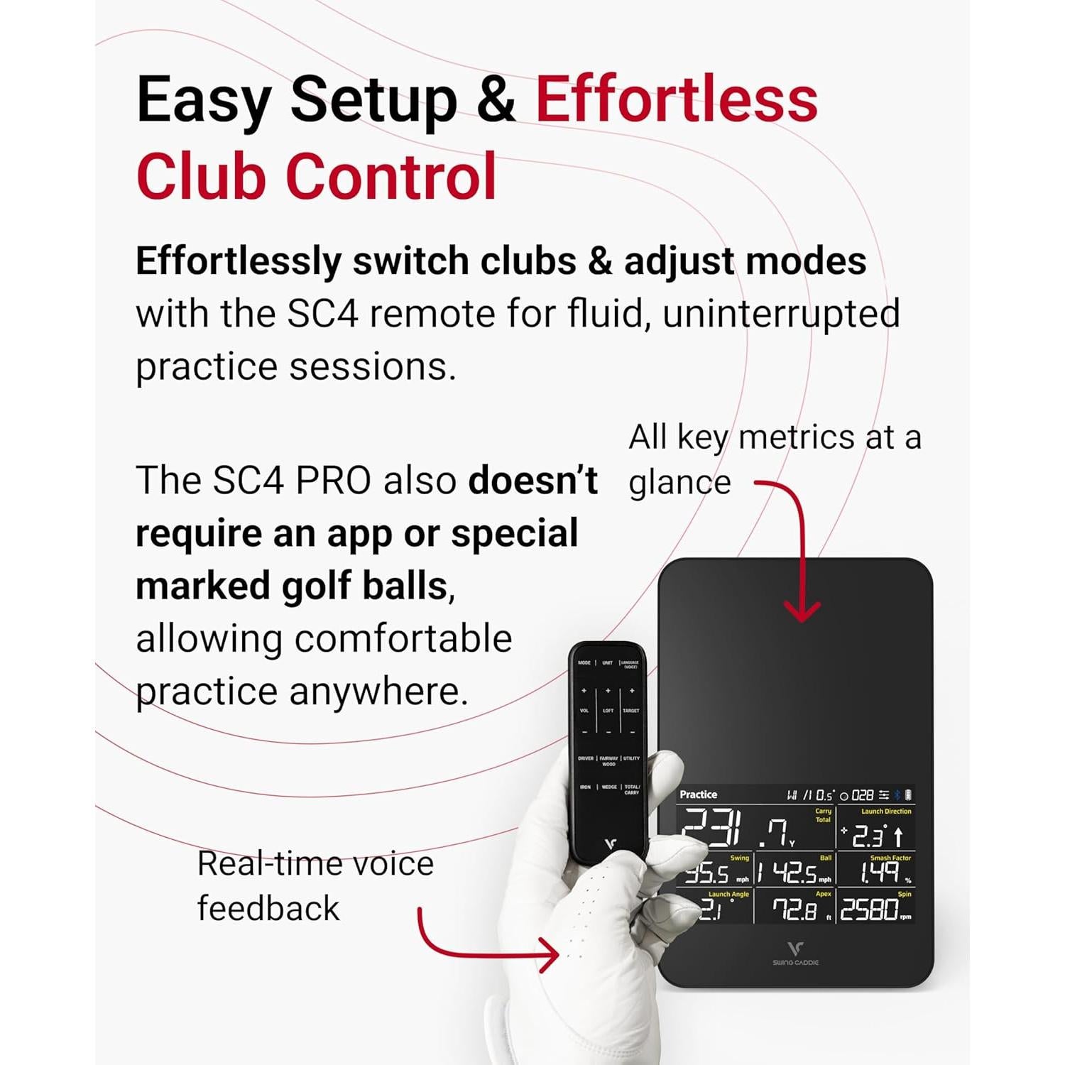 Monitor de Lanzamiento de Golf Voice Caddie SC4 Pro 3D