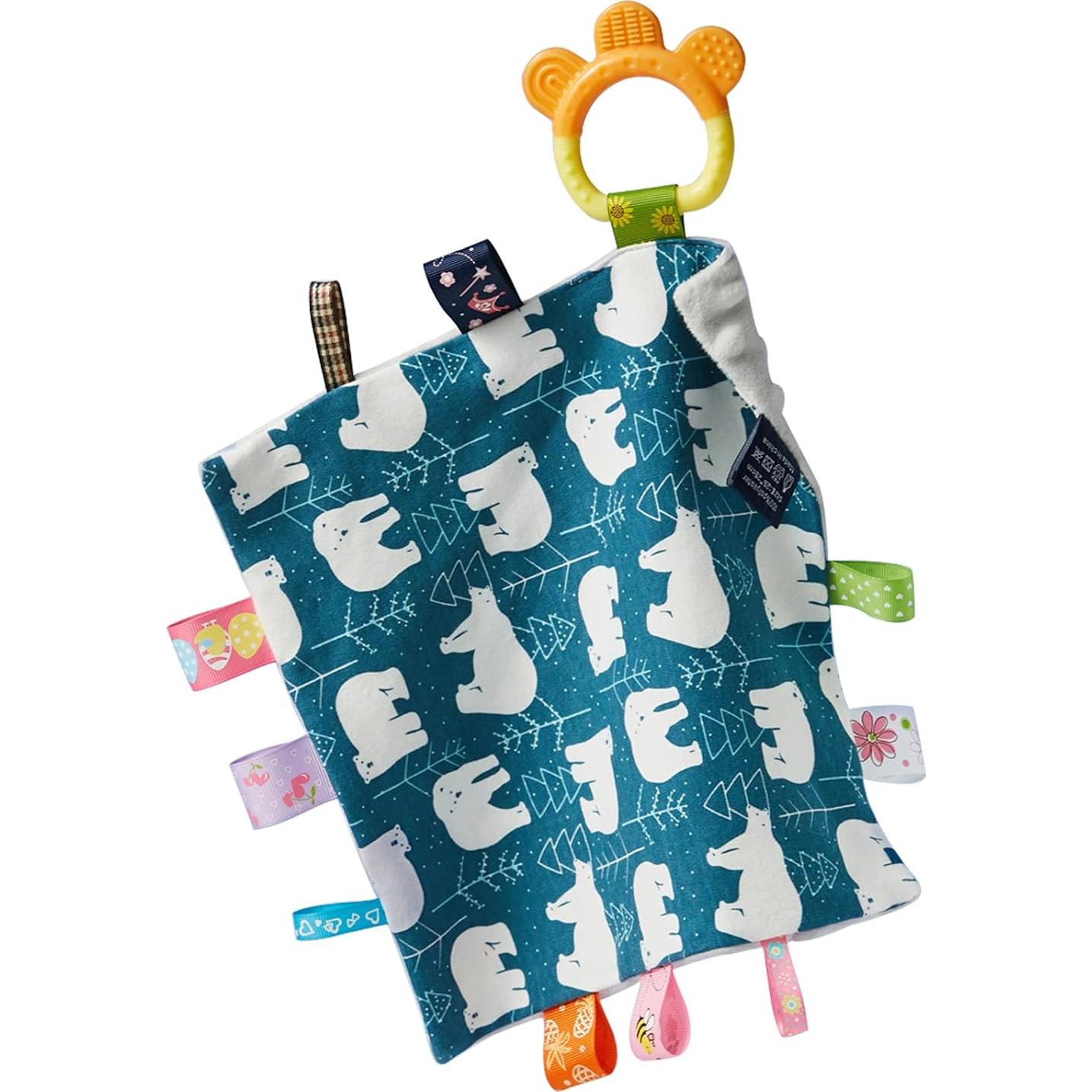 Manta de Seguridad Upalupa Minky Dot Azul Oso Polar 25.4x25.4cm