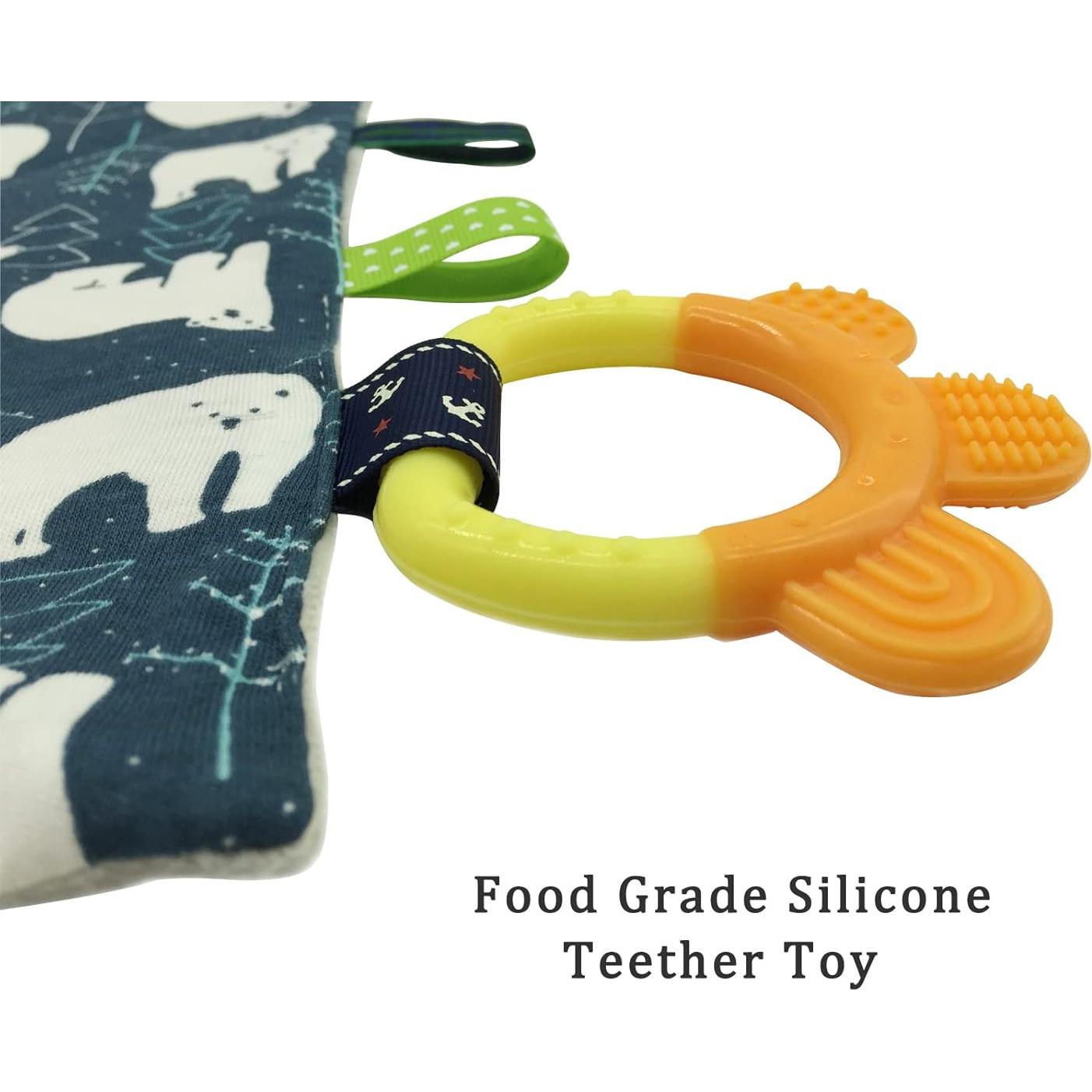 Manta de Seguridad Upalupa Minky Dot Azul Oso Polar 25.4x25.4cm