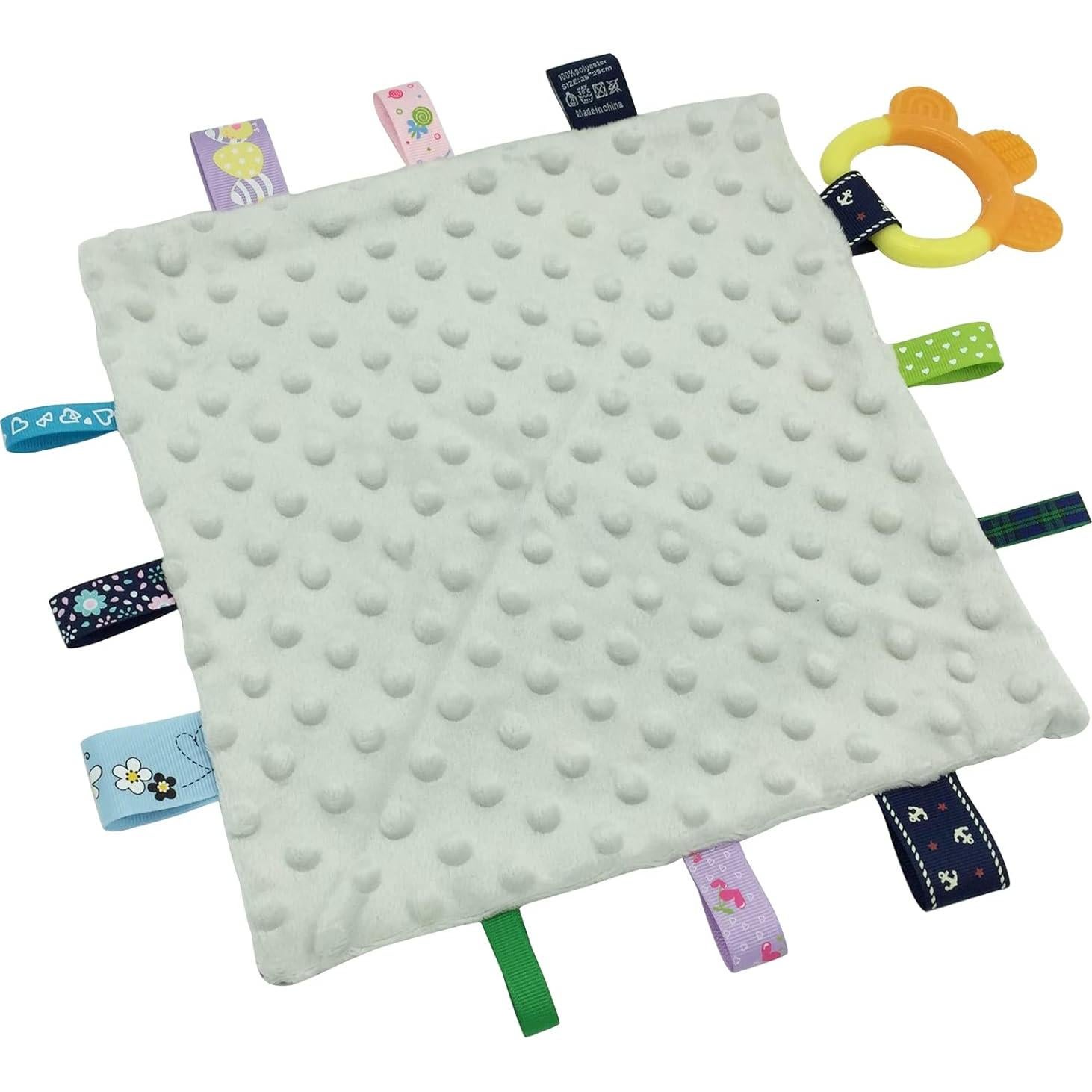 Manta de Seguridad Upalupa Minky Dot Azul Oso Polar 25.4x25.4cm