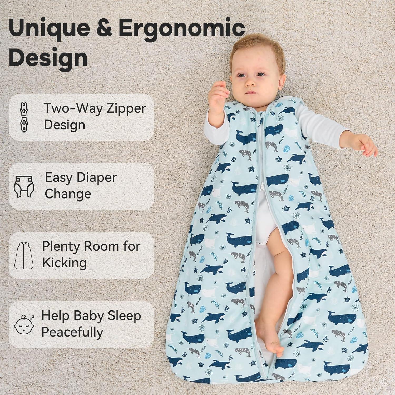 Saco de Sueño Unnivoll 6-12 Meses 2.5 TOG Algodón Tiburón