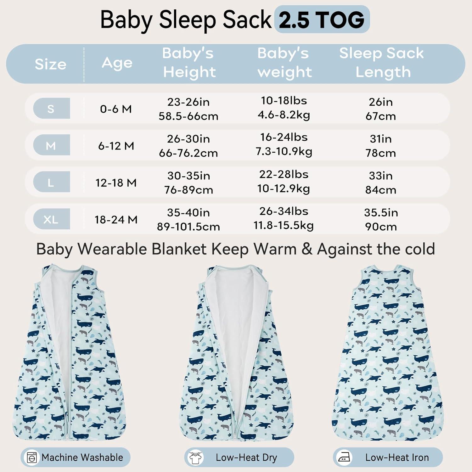 Saco de Sueño Unnivoll 6-12 Meses 2.5 TOG Algodón Tiburón
