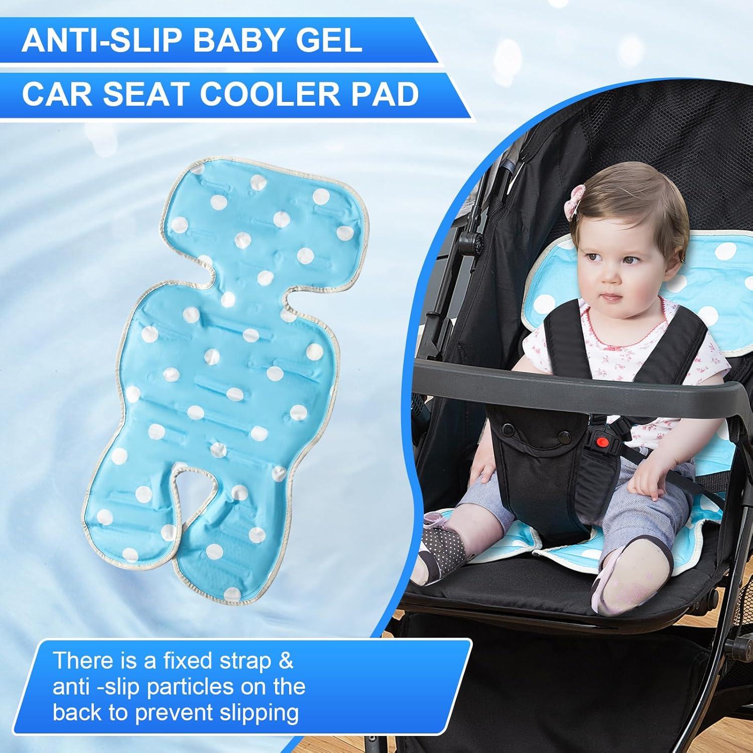 Almohadilla de Enfriamiento para Asiento de Coche Bebé Azul 2 en 1