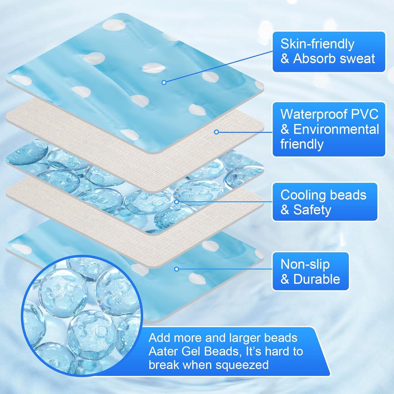 Almohadilla de Enfriamiento para Asiento de Coche Bebé Azul 2 en 1
