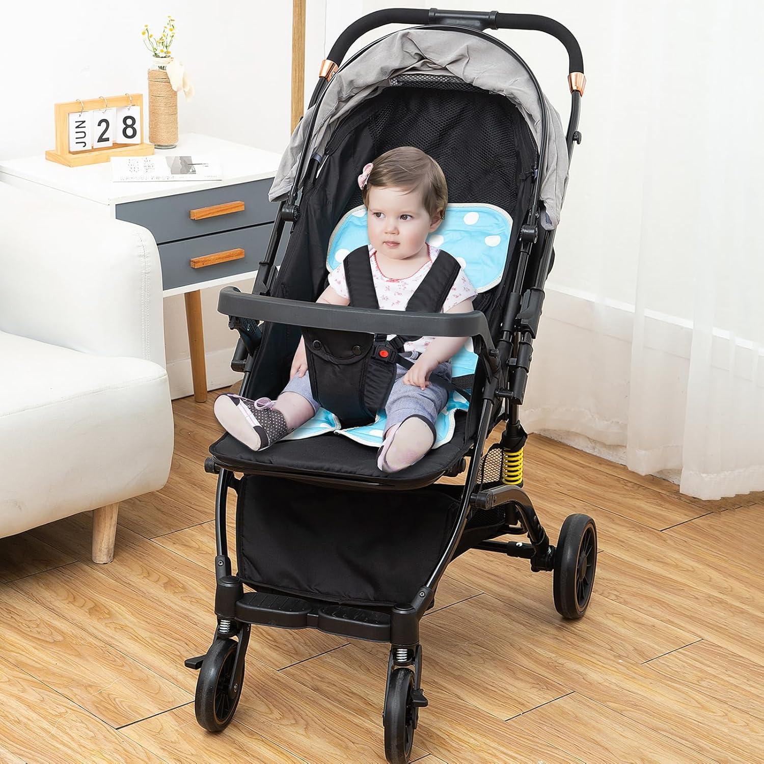 Almohadilla de Enfriamiento para Asiento de Coche Bebé Azul 2 en 1