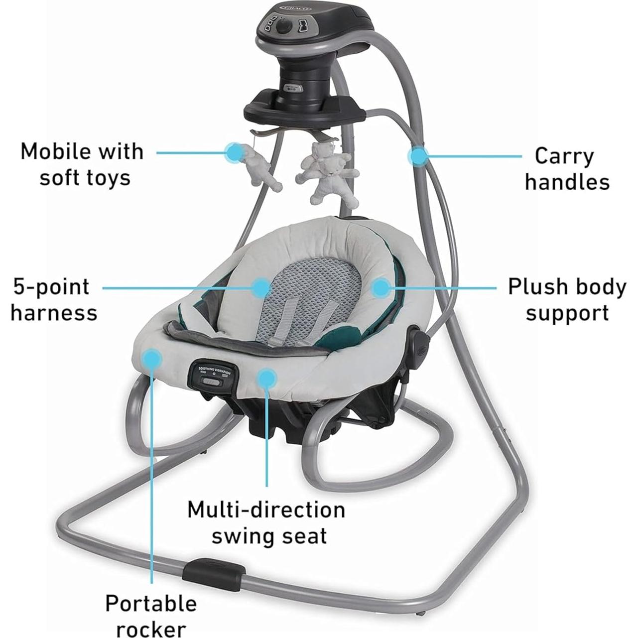 Columpio y Mecedora Graco DuetSoothe Zafiro 6 Velocidades
