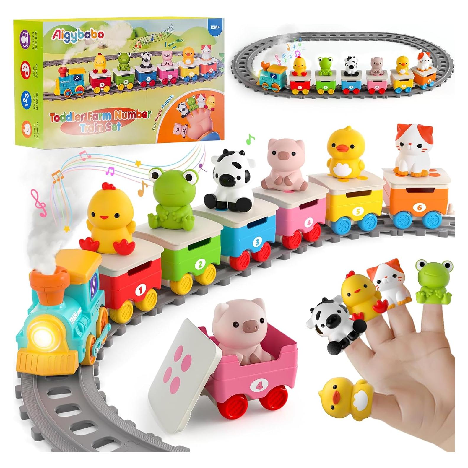 Set de Tren Eléctrico de Granja Aigybobo para Niños 1-3 Años