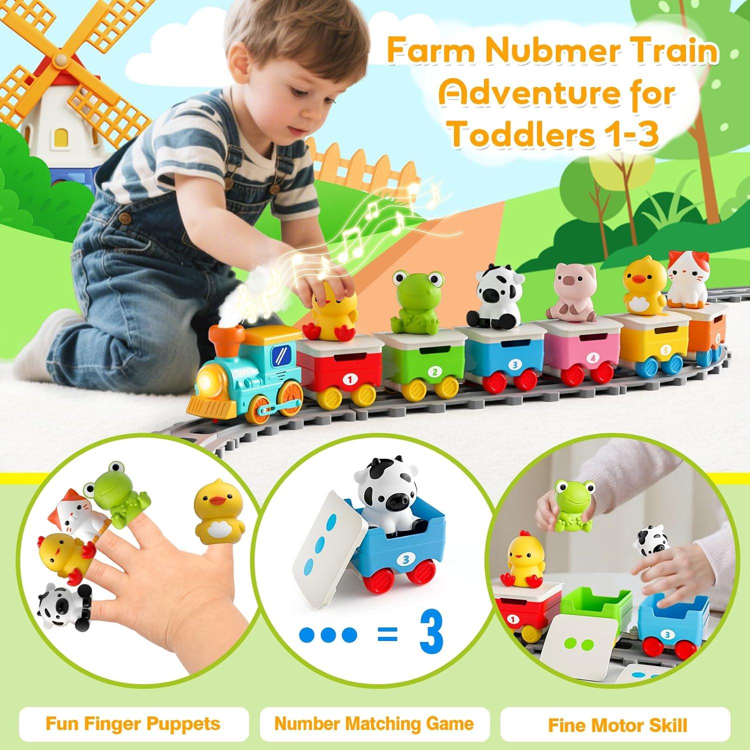 Set de Tren Eléctrico de Granja Aigybobo para Niños 1-3 Años