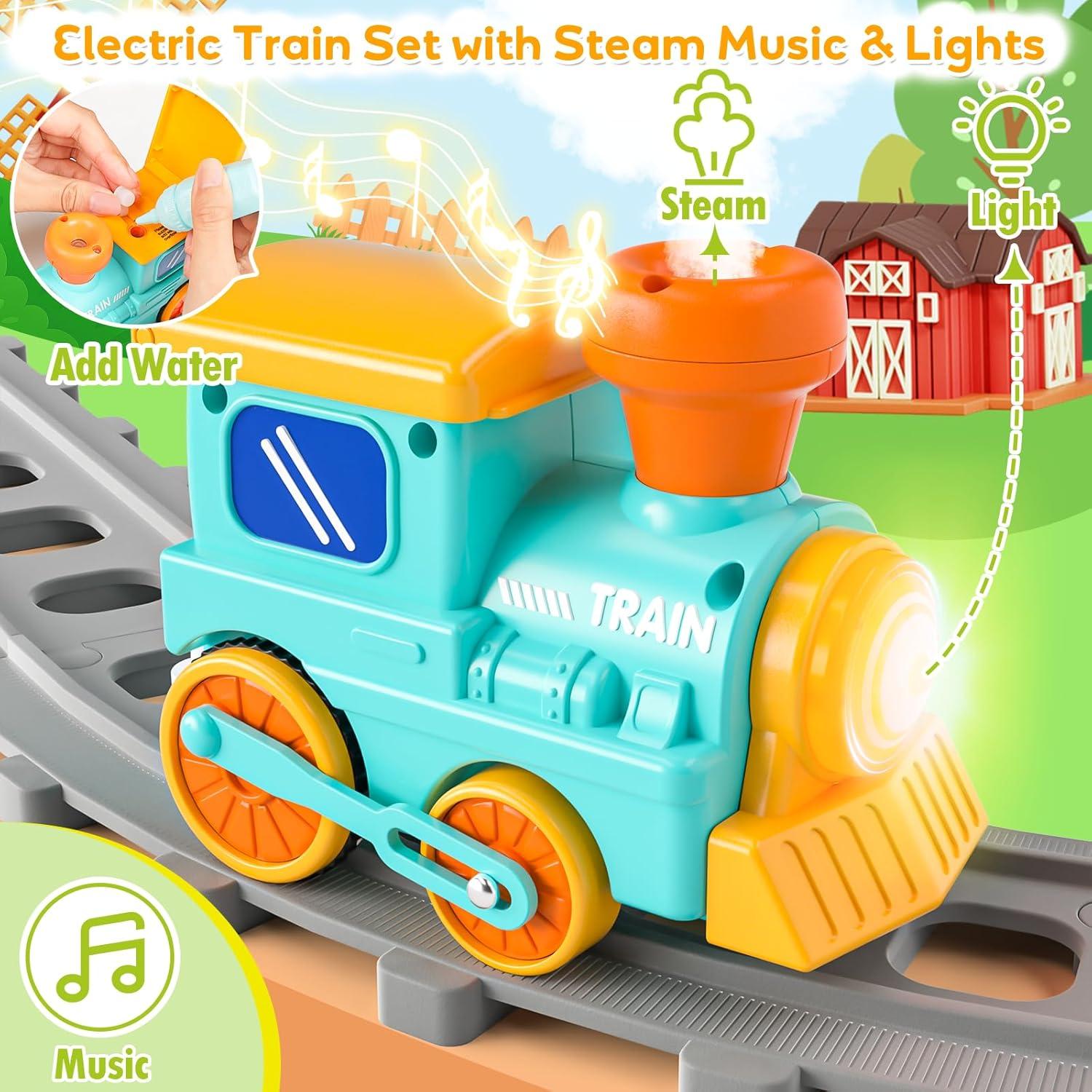 Set de Tren Eléctrico de Granja Aigybobo para Niños 1-3 Años