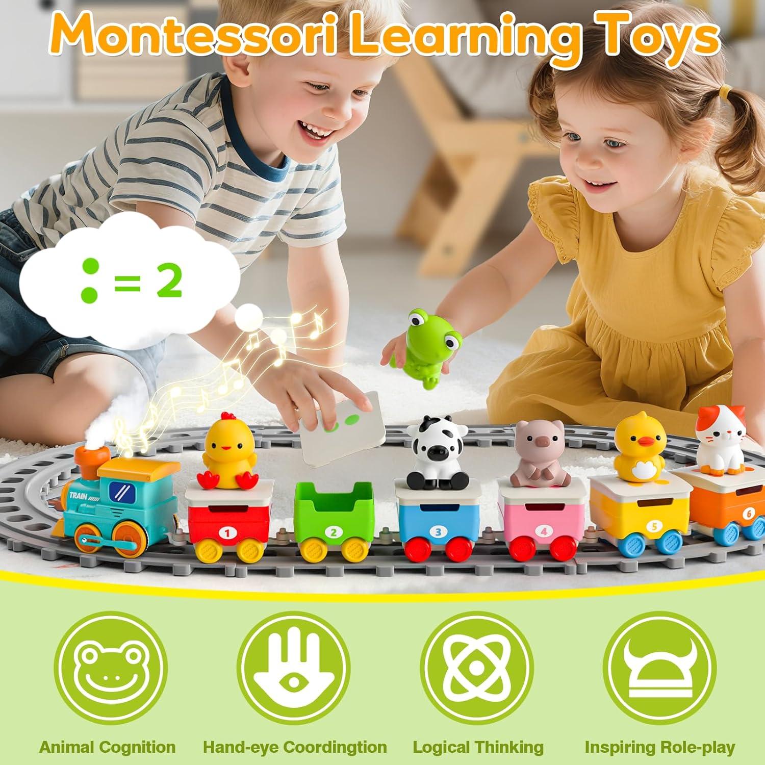 Set de Tren Eléctrico de Granja Aigybobo para Niños 1-3 Años