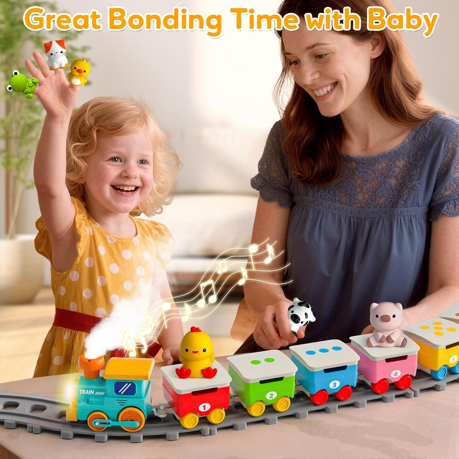 Set de Tren Eléctrico de Granja Aigybobo para Niños 1-3 Años