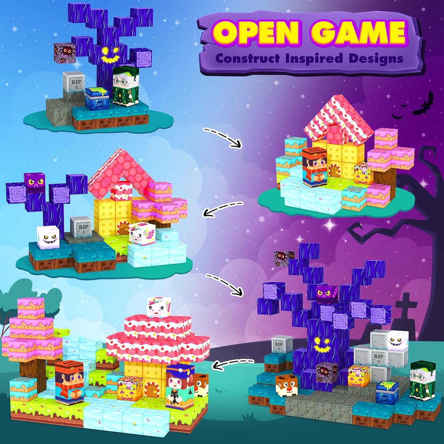 Bloques Magnéticos de Construcción ORZbb 100 Piezas Halloween