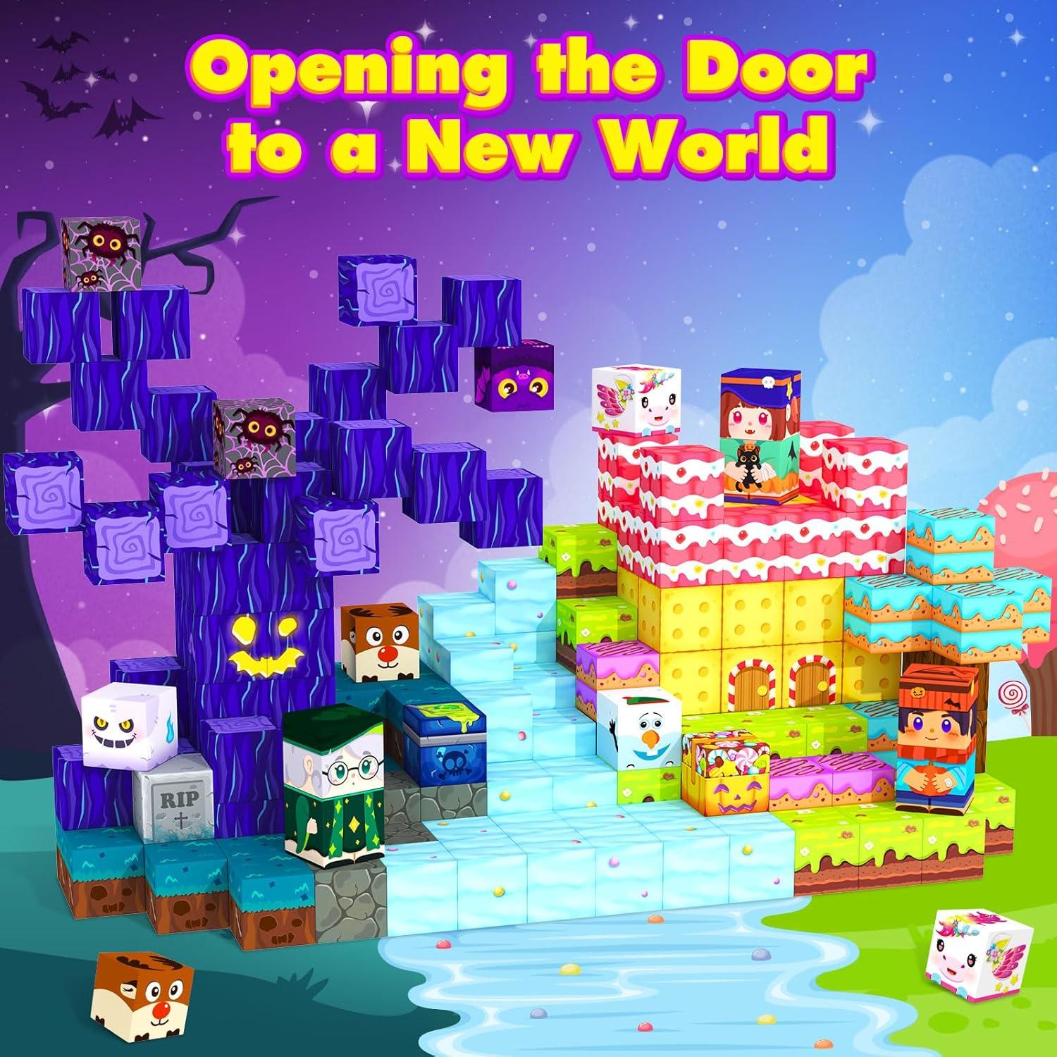 Bloques Magnéticos de Construcción ORZbb 100 Piezas Halloween