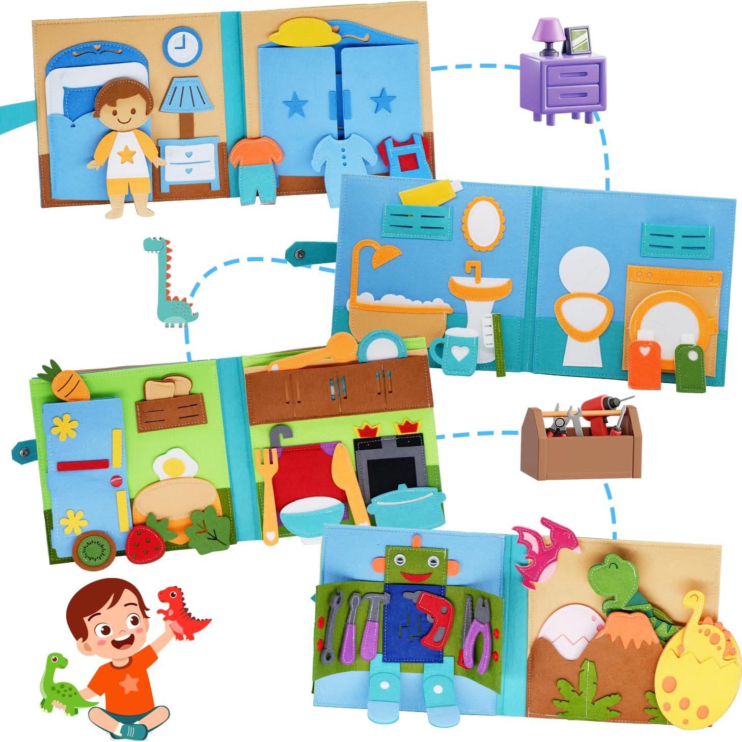 Libro Silencioso Montessori de Fieltro BizyKoady 20x20cm