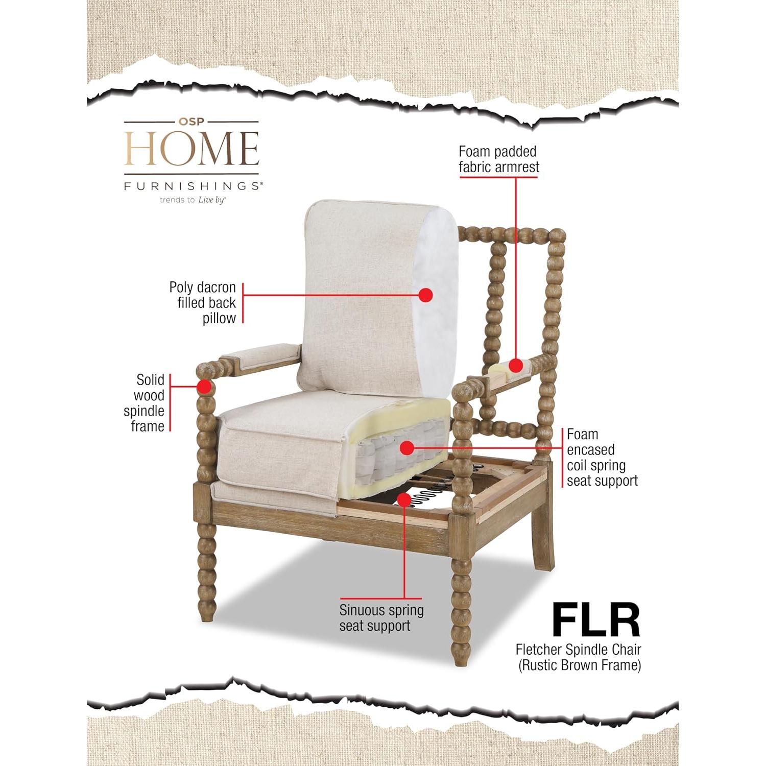 Silla de Acento OSP Home Furnishings Fletcher Carbón