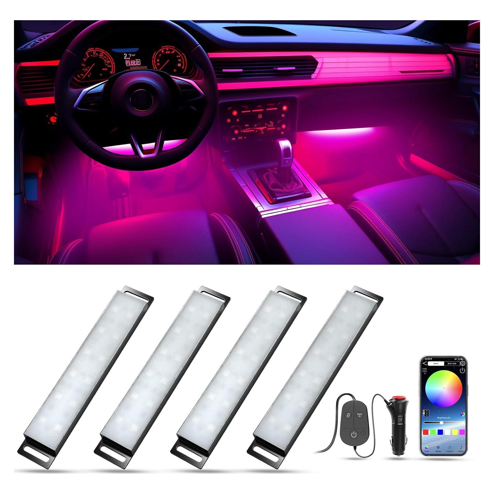 Luces LED RGB para Interior de Automóvil Honalia, Control APP