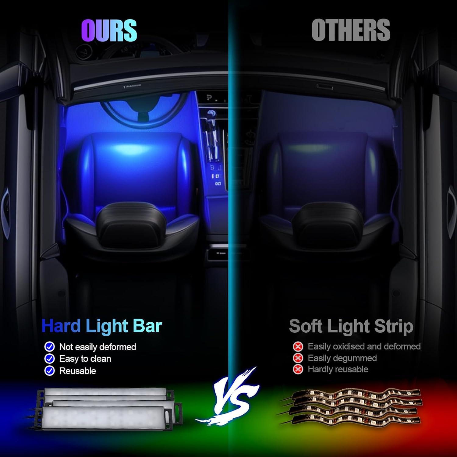 Luces LED RGB para Interior de Automóvil Honalia, Control APP