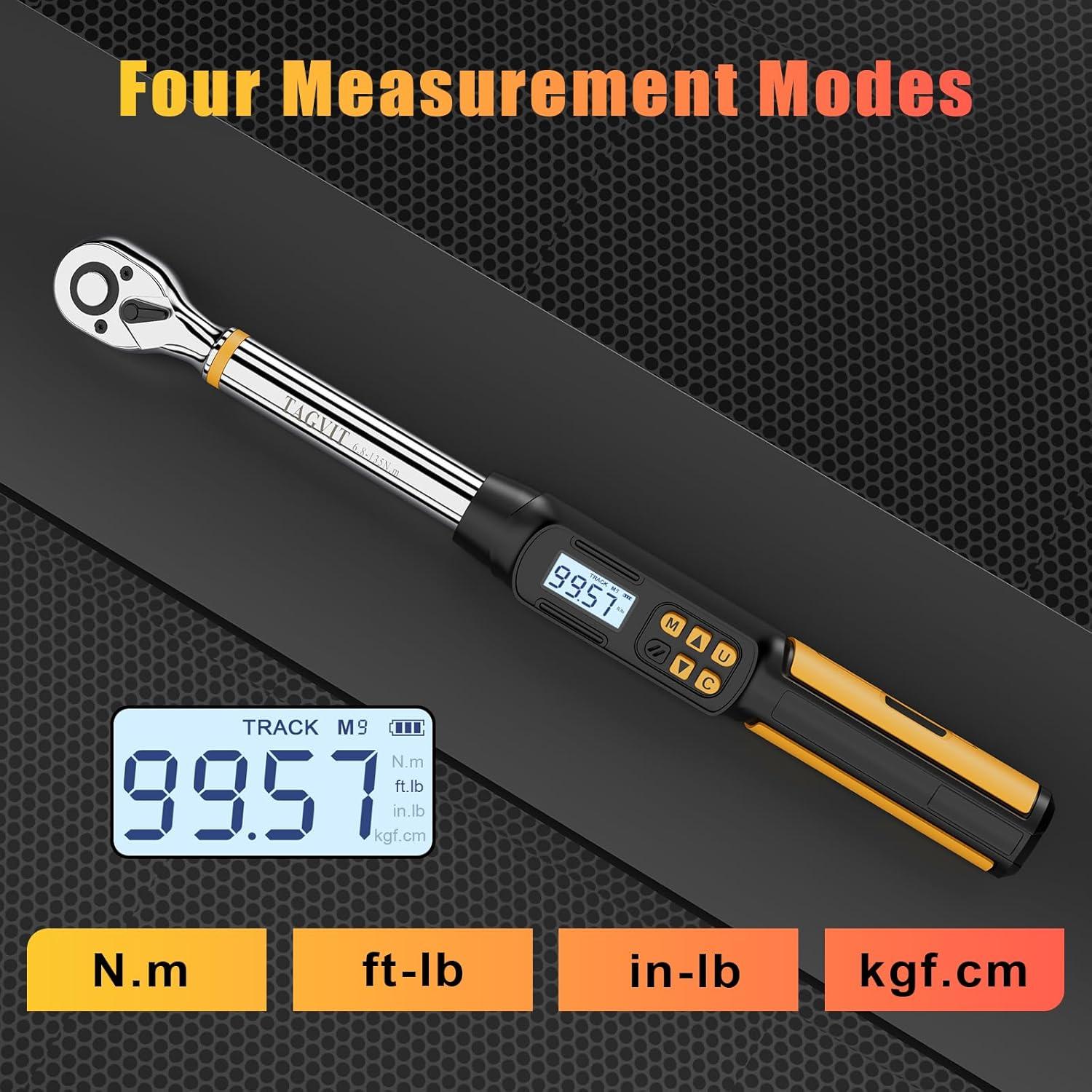 Llave de Torque Digital TAGVIT 1/2 Pulgada 6.8-135Nm