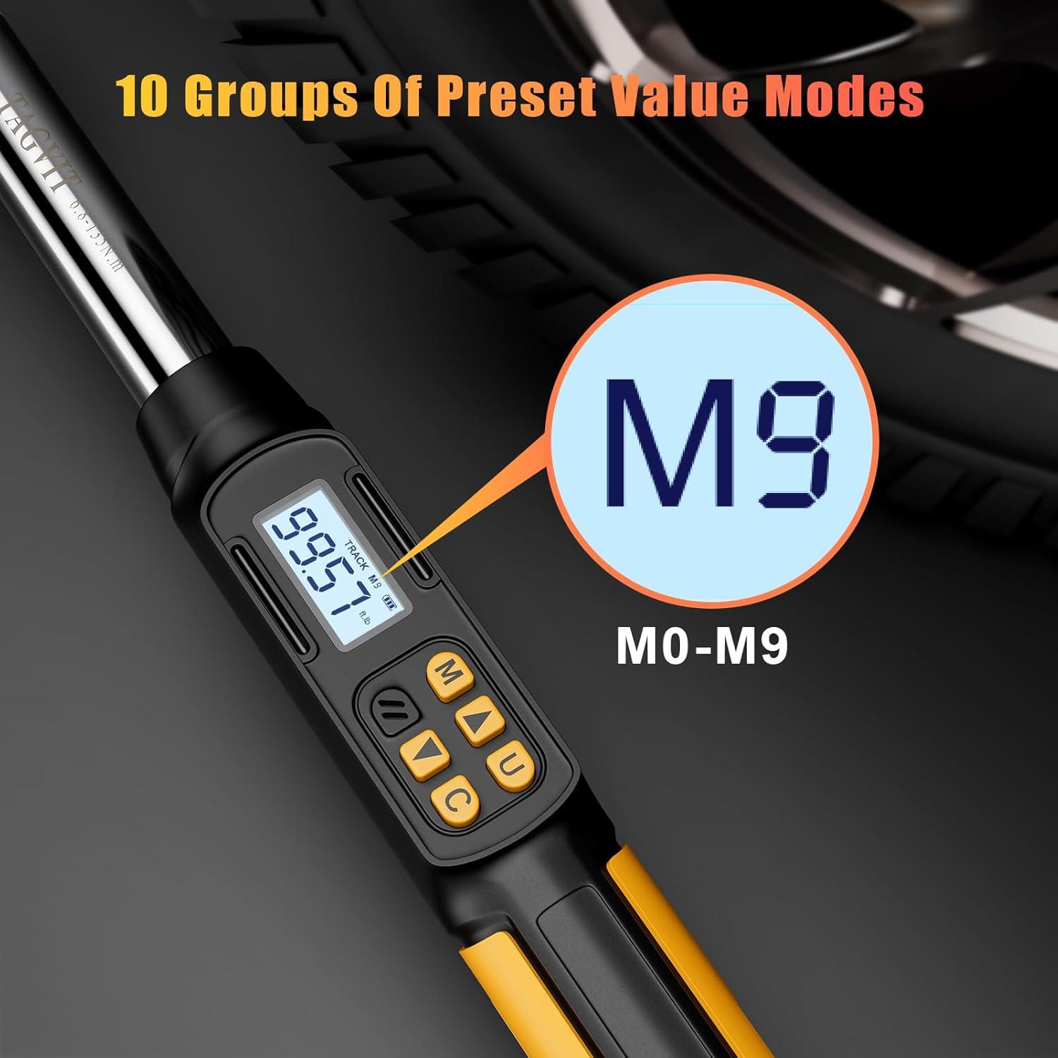 Llave de Torque Digital TAGVIT 1/2 Pulgada 6.8-135Nm