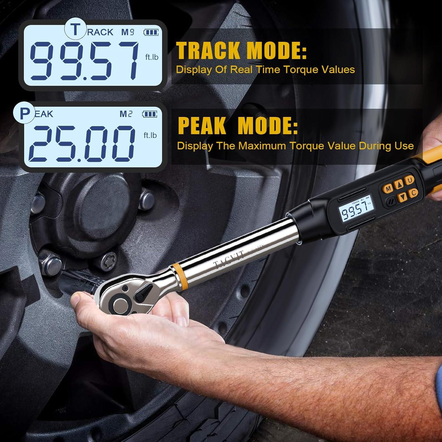 Llave de Torque Digital TAGVIT 1/2 Pulgada 6.8-135Nm