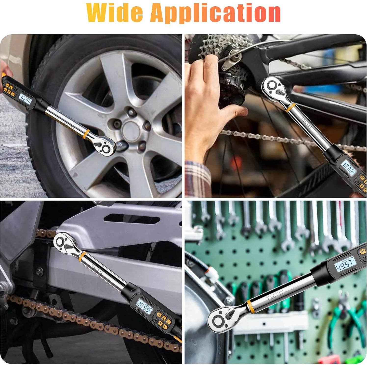 Llave de Torque Digital TAGVIT 1/2 Pulgada 6.8-135Nm