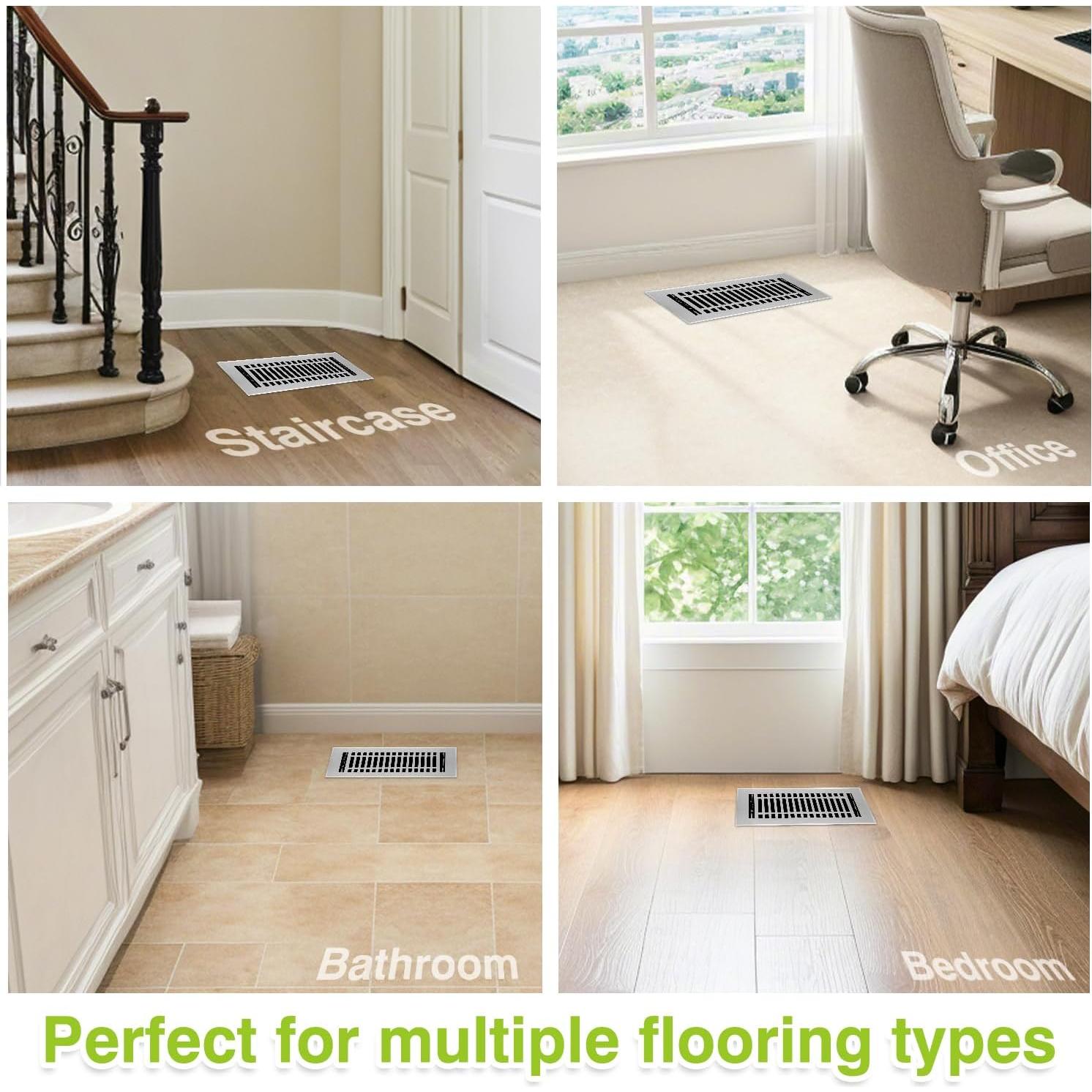 Rejilla de Piso Naiture de Acero Inoxidable 4x10" Negra