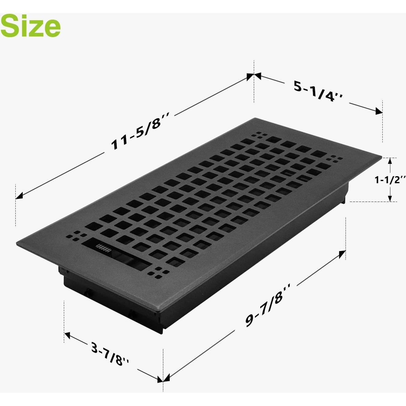 Rejilla de Piso Naiture de Acero Inoxidable 4x10" Negra