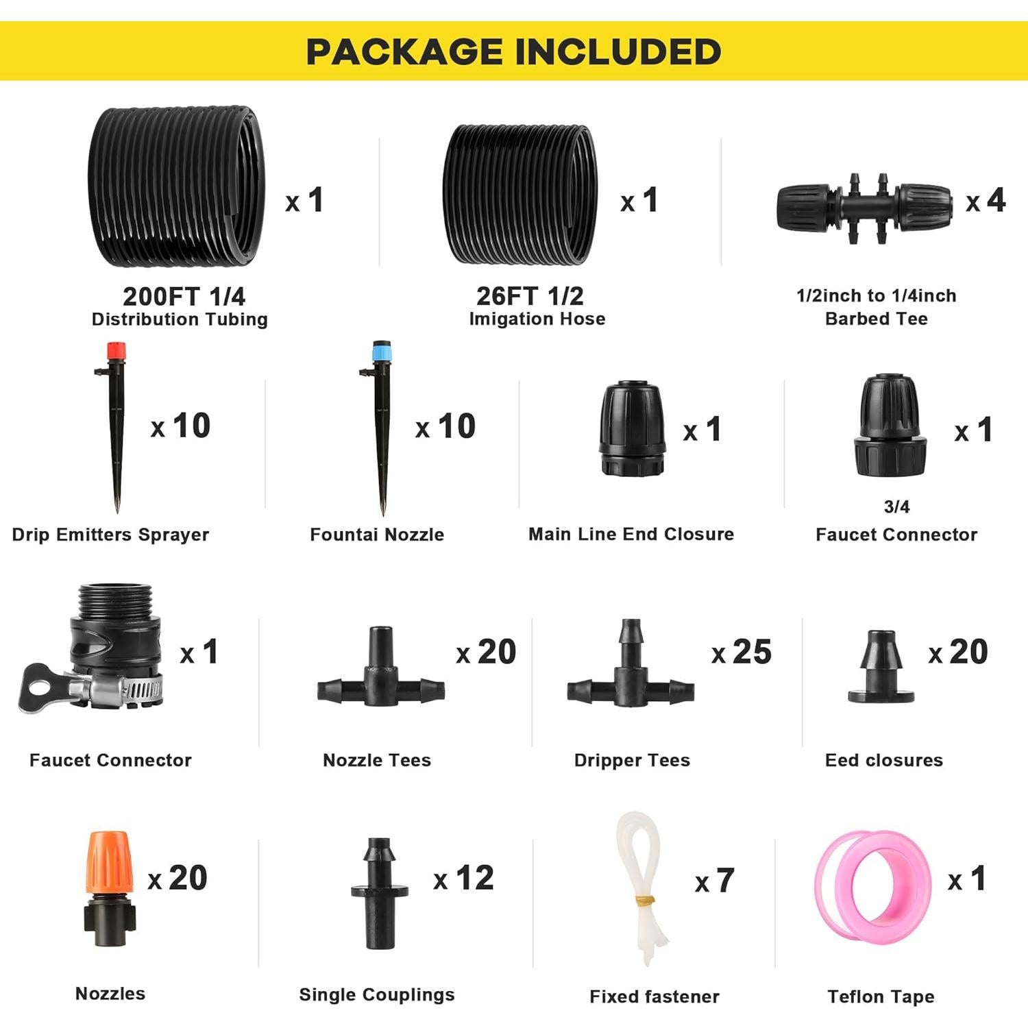 Kit de Riego por Goteo STARREY 69M para Jardín y Invernadero