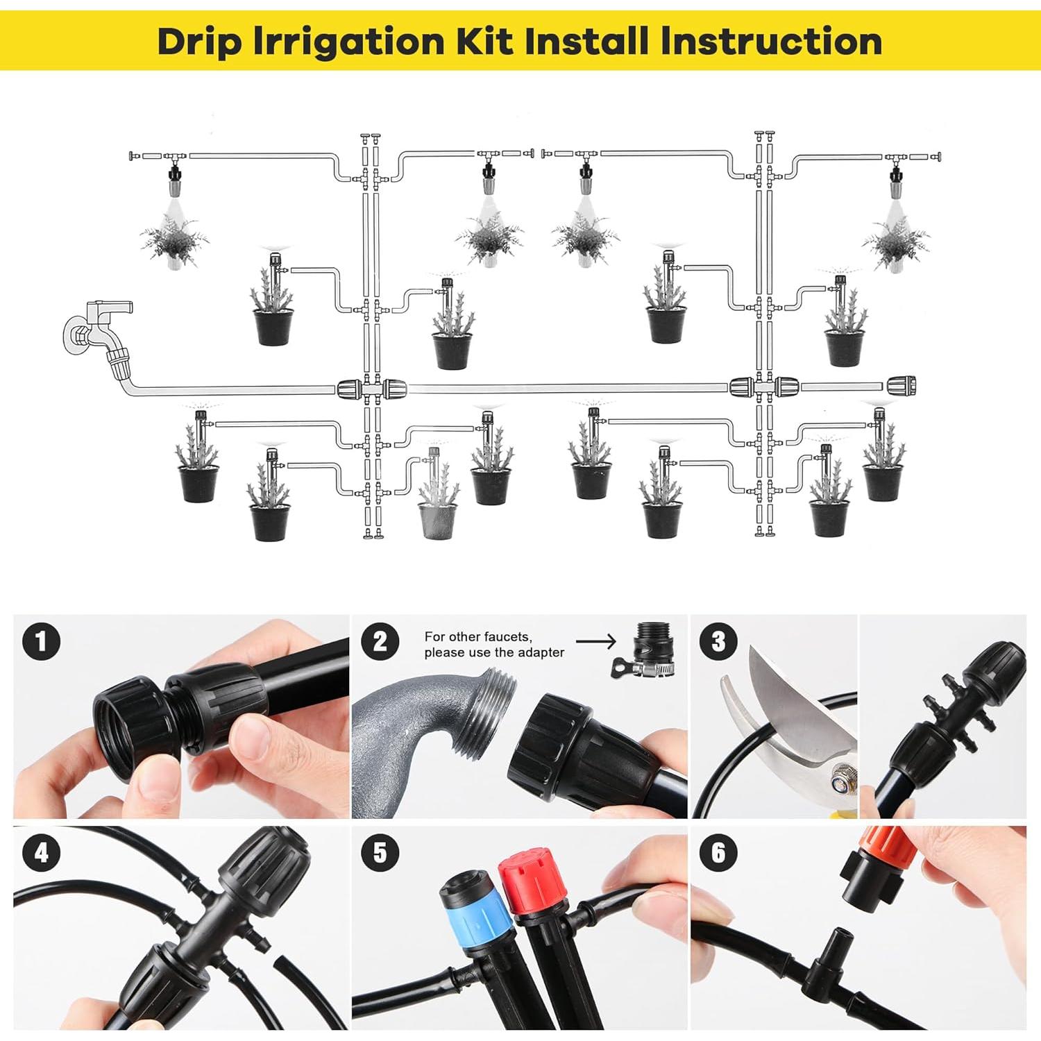 Kit de Riego por Goteo STARREY 69M para Jardín y Invernadero