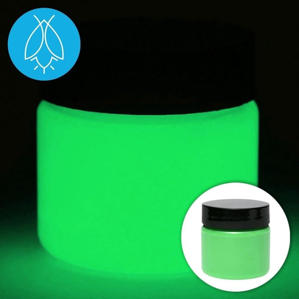 Glow In The Dark Acrylic Paint - Fluorescent Paints with 5+ Color Options for Art Paintings, Decorations, Outdoor & Indoor Art Craft for Adults, Students and Kids - 1 Ounce (Fluorescent Green)