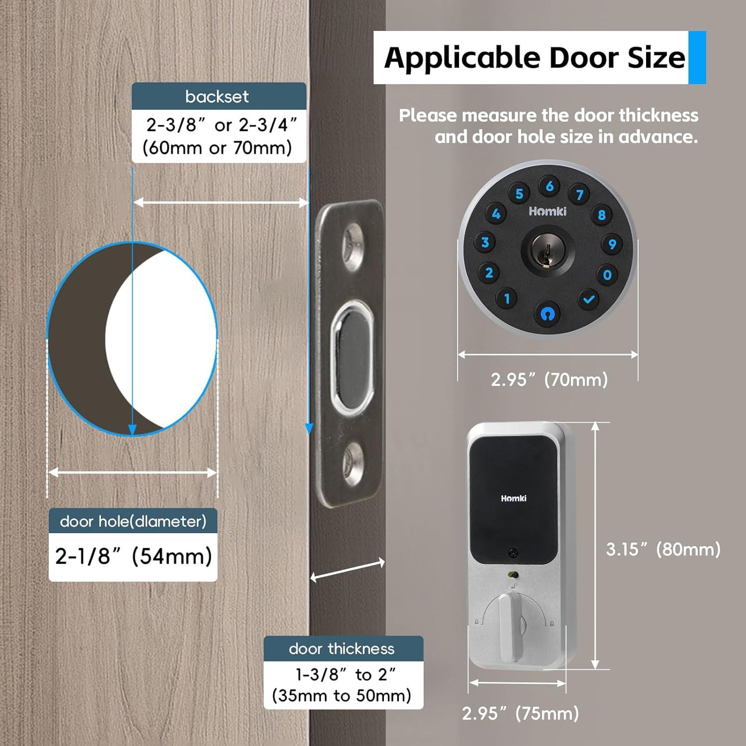 Cerradura Inteligente Winforhour Homki-01 Teclado Plata