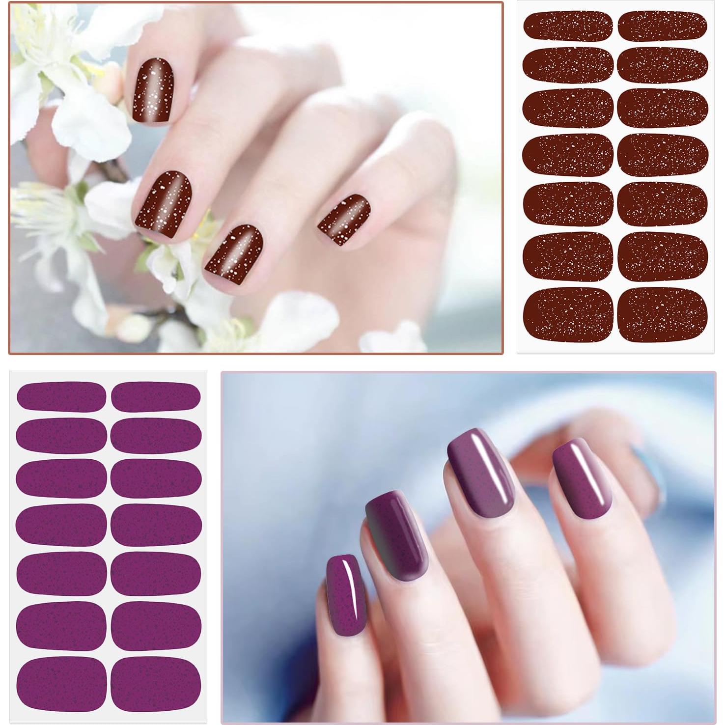 Wokoto 20 Hojas de Pegatinas de Esmalte de Uñas Brillantes