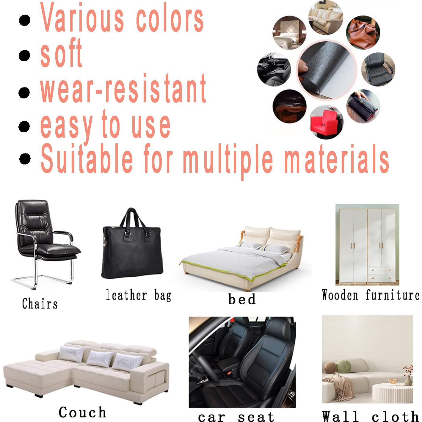 Parche de cuero autoadhesivo Lishang 15x25 cm - 2 piezas Negro