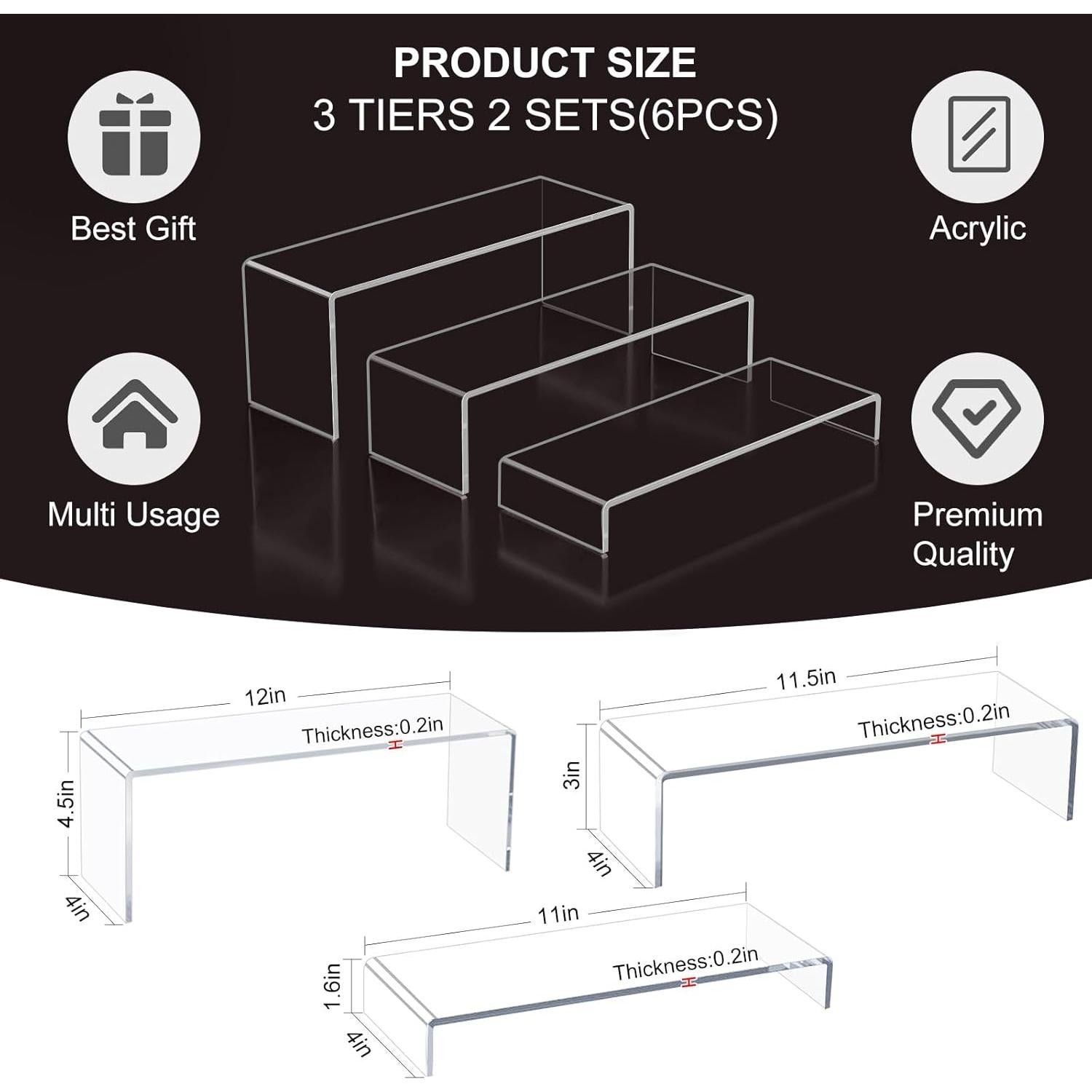 Soportes de Exhibición Acrílicos Blaithom 6PCS Transparentes
