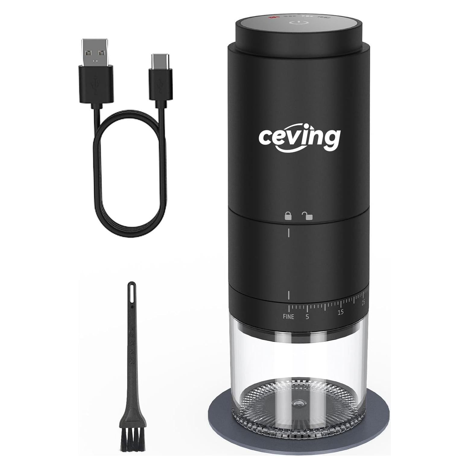 Molino de café portátil CEVING HB-989 con 38 configuraciones