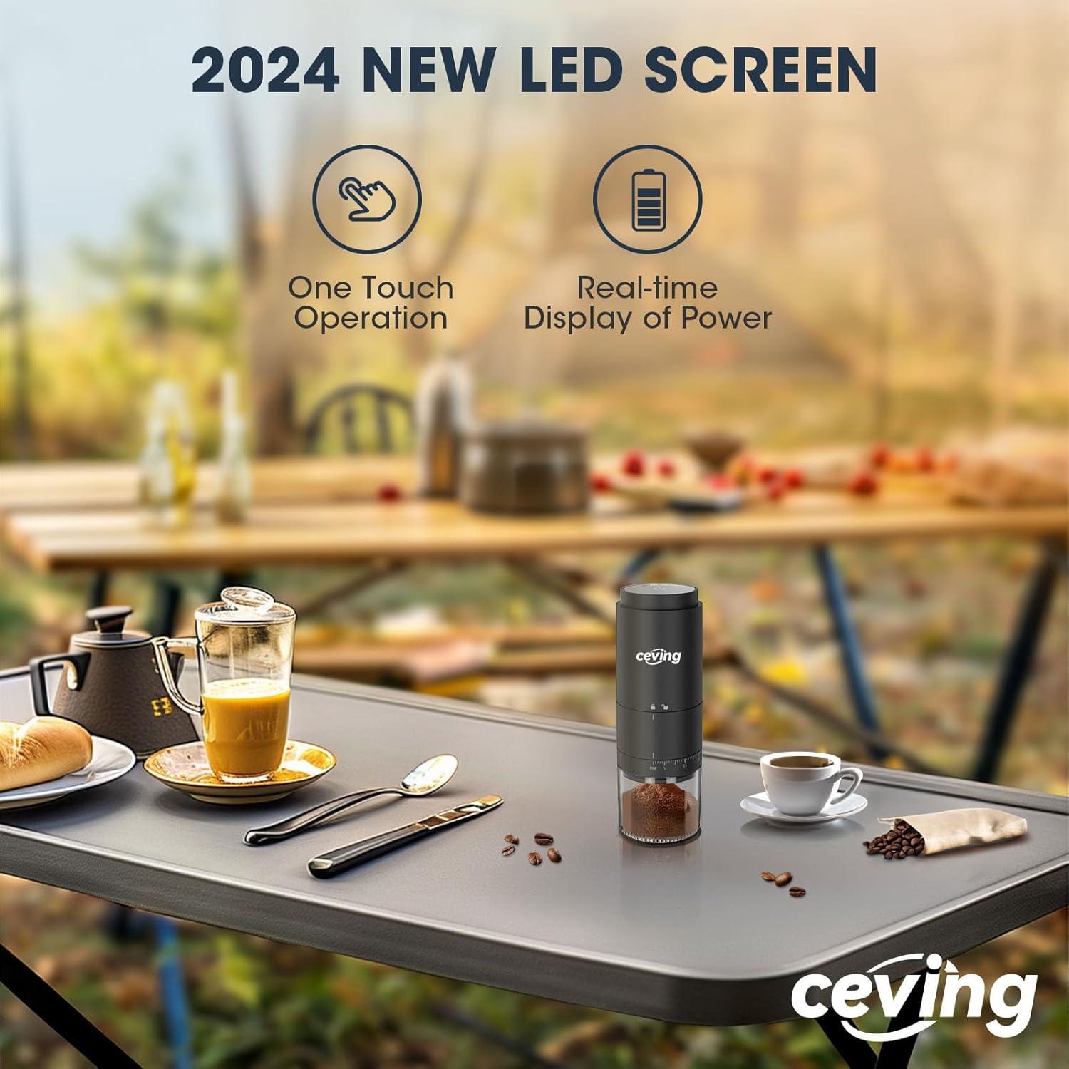 Molino de café portátil CEVING HB-989 con 38 configuraciones