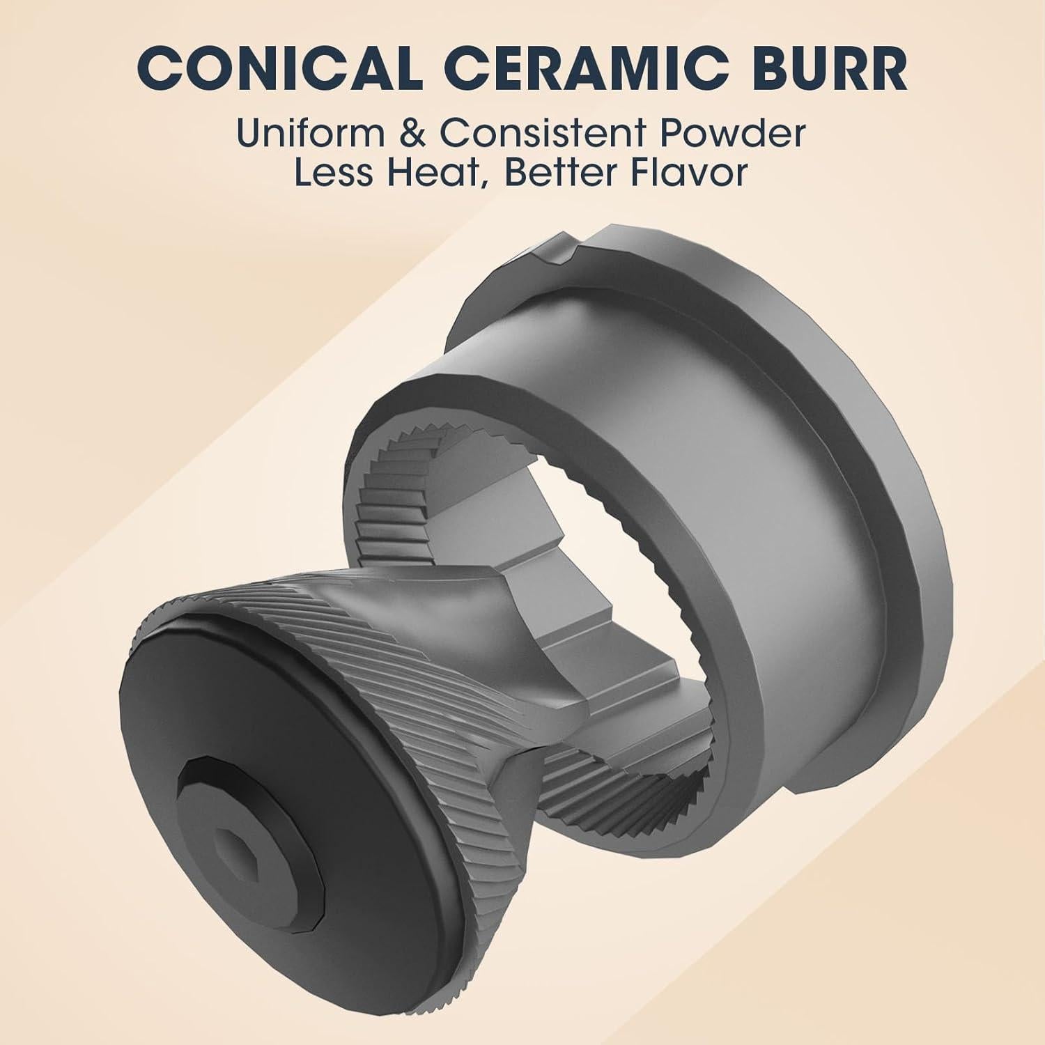 Molino de café portátil CEVING HB-989 con 38 configuraciones