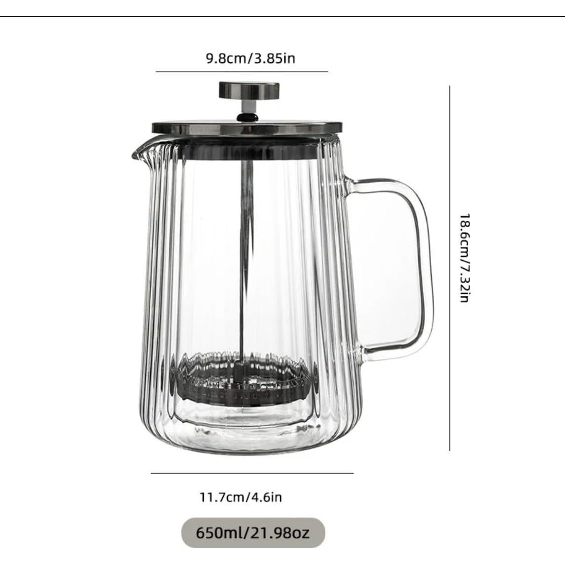 Cafetera Prensa Francesa Artezza Home 650ml Vidrio Borosilicato
