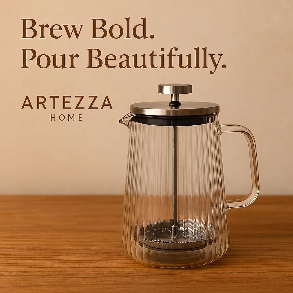 Cafetera Prensa Francesa Artezza Home 650ml Vidrio Borosilicato