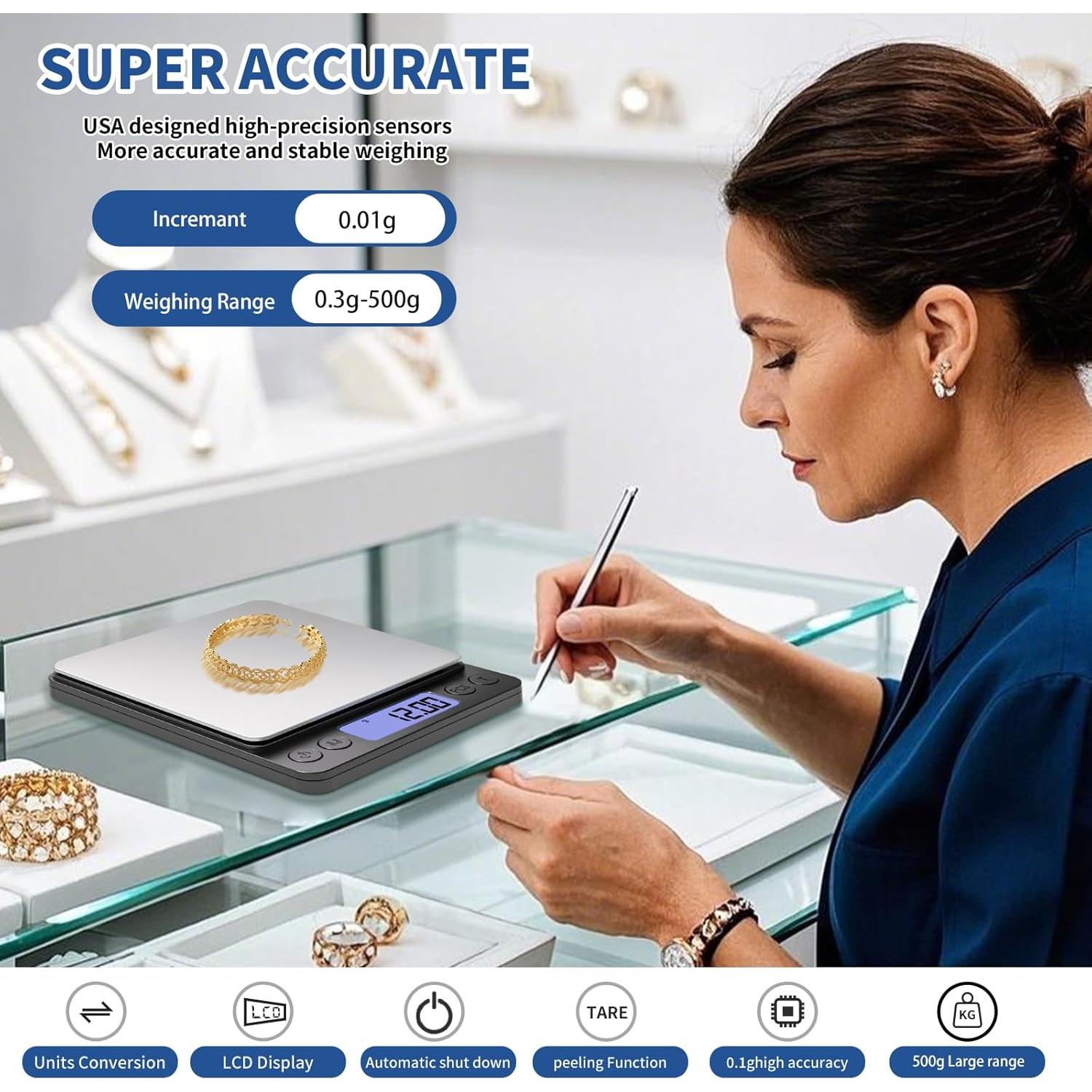 Báscula Digital de Cocina MEIYA 500g Precisa 0.01g Mini